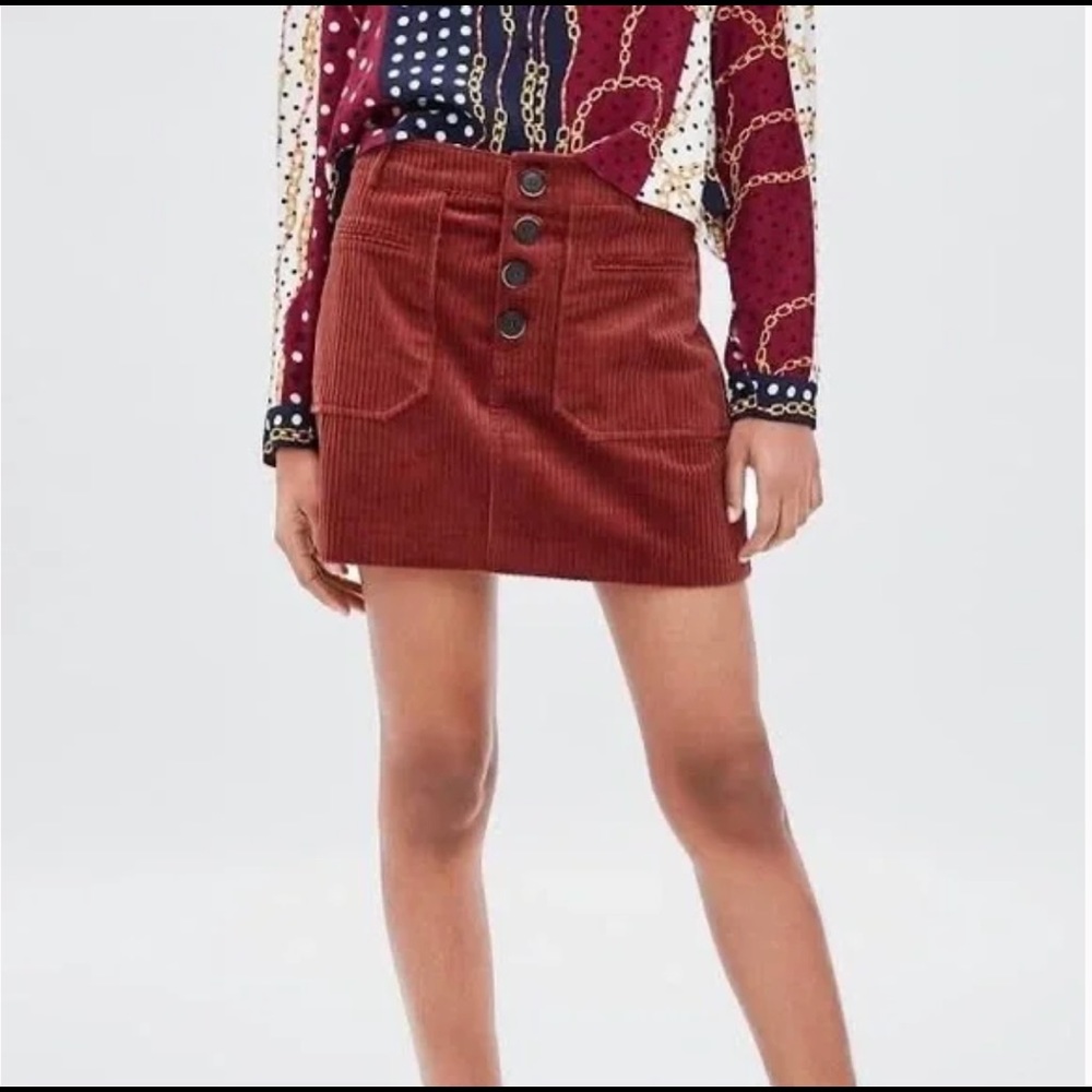 zara corduroy skirt